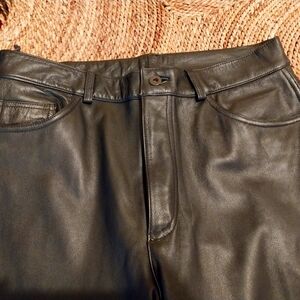 Kenneth Cole Reaction men black leather pants size 34